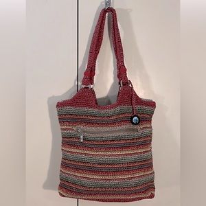 The Sak MultiColor Crochet Dual Shoulder Strap Shoulder Bag